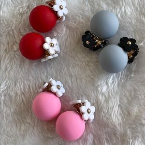 Earrings 3 pairs set